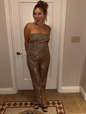 Strapless Sparkle Matching Set - Top & Pants